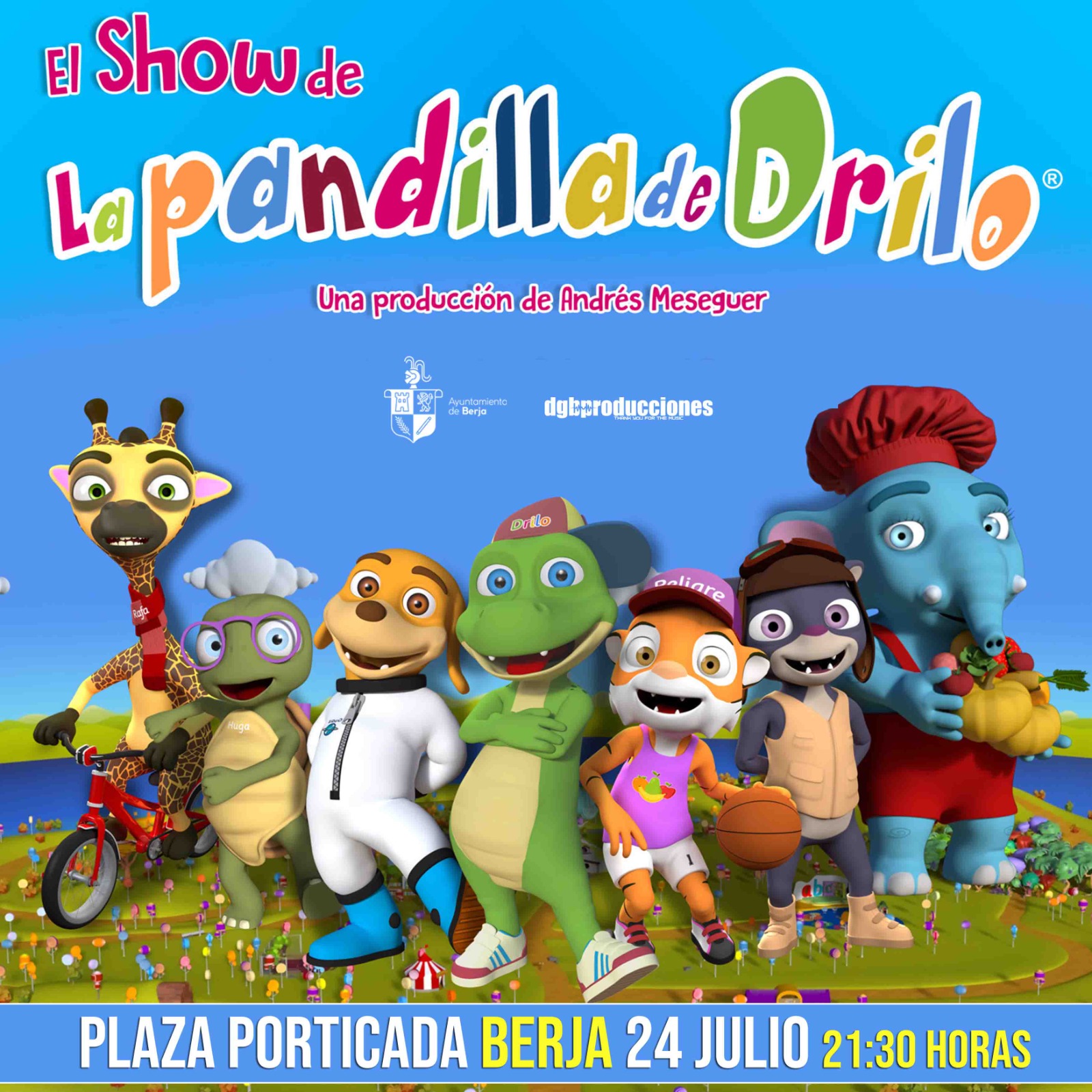 Berja recibirá el show infantil de ‘La Pandilla de Drilo’ en los festivales de la Feria 2024